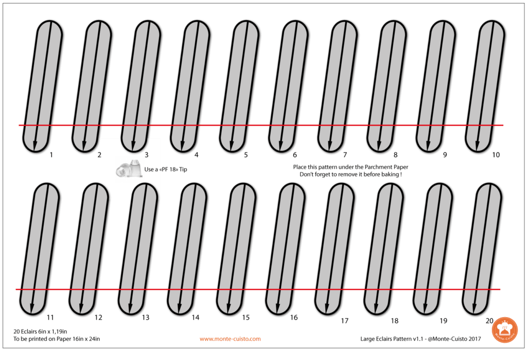 Large Eclairs Pattern v1.1 - 6in x 1.19in